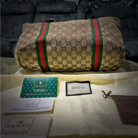 Authentic Vintage Gucci Beige and Brown Women's Tote Bag  on sale make offer - Picture 13 of 17